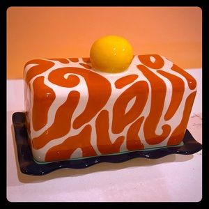 Coton Colors zebra butter dish